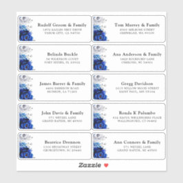 Adesivo Royal Blue White Silver Endereço de Convidado Stic