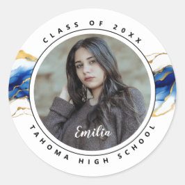 Adesivo Royal Blue Yellow Dourado Photo Graduation