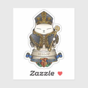 Adesivo Royal Cat Chess Bishop Piece