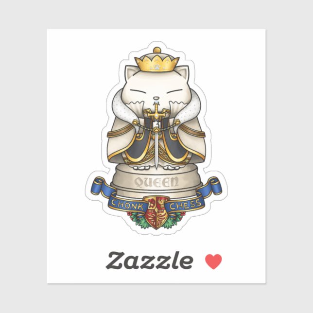 Adesivo Royal Cat Chess Queen Piece (Folha)