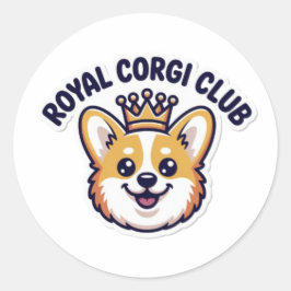 Adesivo Royal Corgi Club Cute Corgi Crown Sticker Corgi Lo