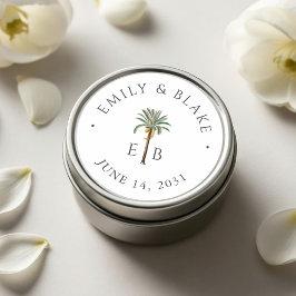 Adesivo Royal Palm Logo Elegant Tropical Monogram Wedding