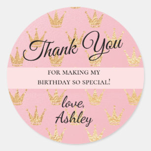 Adesivo Royal Princess Dourado Crowans Obrigado