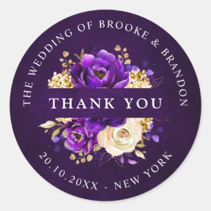 Adesivo Royal Purple Violet Dourado Botânico Obrigado Clas