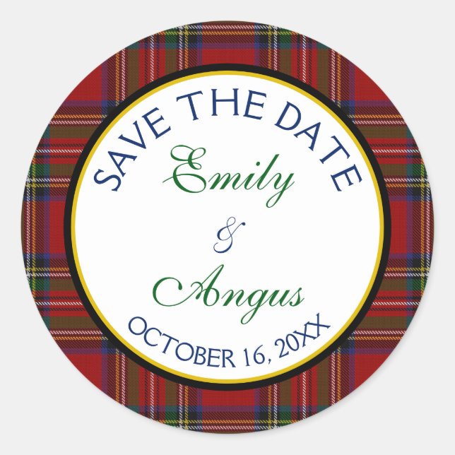 Adesivo Royal Stewart Tartan Weding a Date Sticker (Frente)