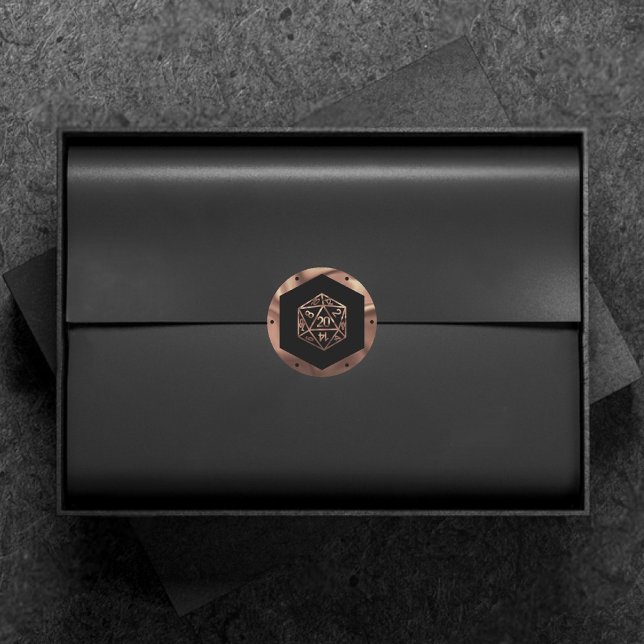 Adesivo RPG Dice | Copper Fantasy Retro Tabletop PnP Gamer (Criador carregado)