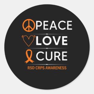 Adesivo Rsd Crps Consciência Paz Amor Cura Combate Laranja