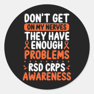 Adesivo Rsd Crps Warrior Orange Ribbon Em Meus Nervos Crps