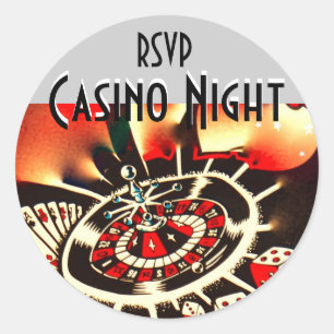 Adesivo Rsvp da noite do casino