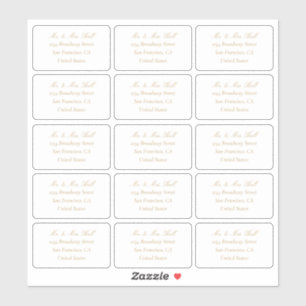 Adesivo RSVP de Endereços de Retorno de Casamento de Champ