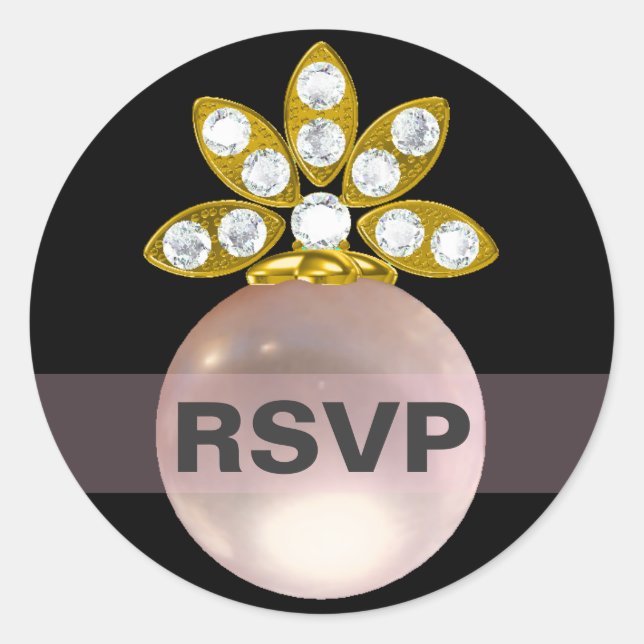 Adesivo RSVP - pérola rosa (Frente)
