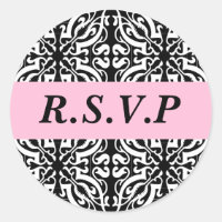 RSVP - Personalizável (Damasco Preto e Branco)