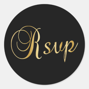 Adesivo RSVP   Preto e Dourado