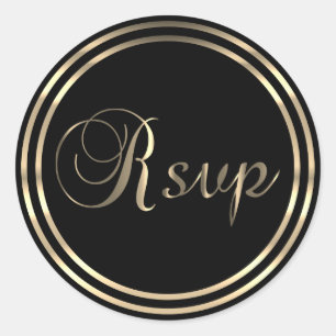 Adesivo RSVP Preto e Ouro