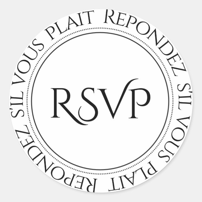 Adesivo RSVP — Selos de envelopes elegantes franceses (Frente)