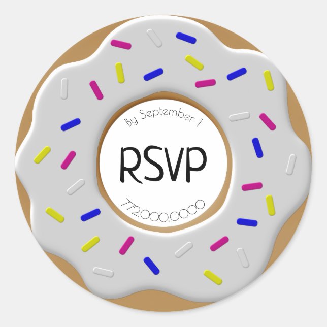 Adesivo RSVP White Vanilla Rosquinha & Sprinkles Envelope  (Frente)