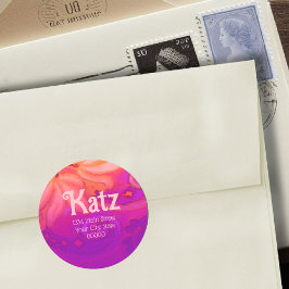 Adesivo Rtrn Endereço Purple Orange Pink Floral Watercolor