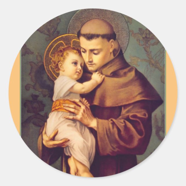 Adesivo Rua. Anthony de Pádua com Jesus Bebê (Frente)