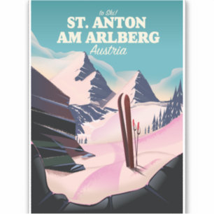 Adesivo Rua Anton am Arlberg ski Áustria