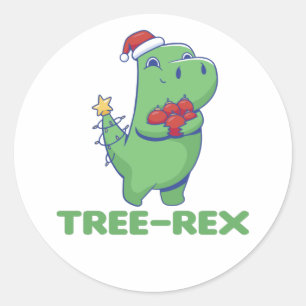 Adesivo Rua Arredondada Tree-Rex Funny Dinosaur Pun T-Rex 