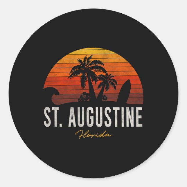 Adesivo Rua. Augustine Beach Flórida Fl Palms VacSurf (Frente)