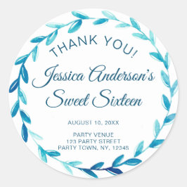 Adesivo Rua Azul Rústica Doce Dezesseis Obrigado