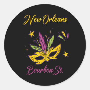 Adesivo Rua Bourbon French Quarter Nova Orleans Mardi Gr