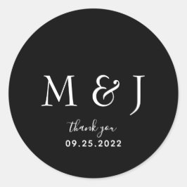 Adesivo Rua Clássica Mínima do Monograma Negro Clássico Re