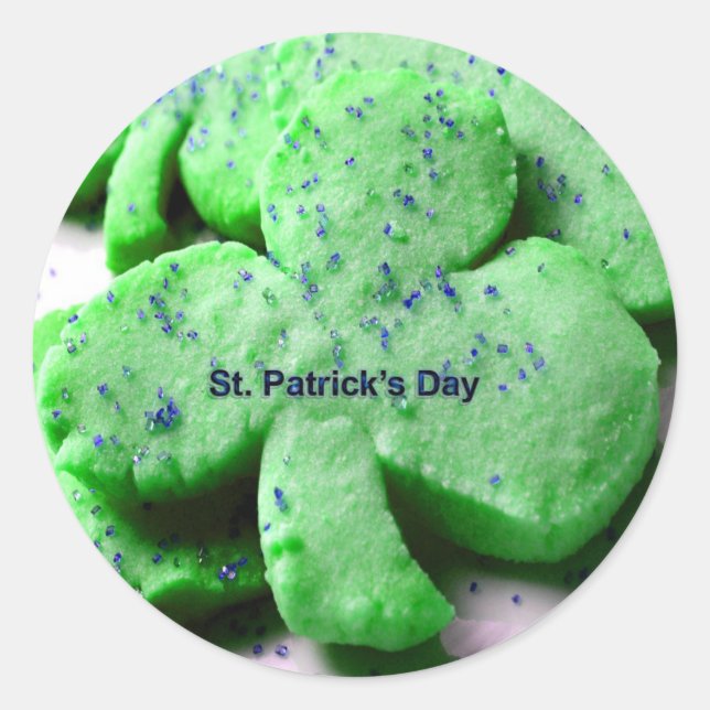 Adesivo Rua, Cookies de Shamrock do Dia de Patrick (Frente)