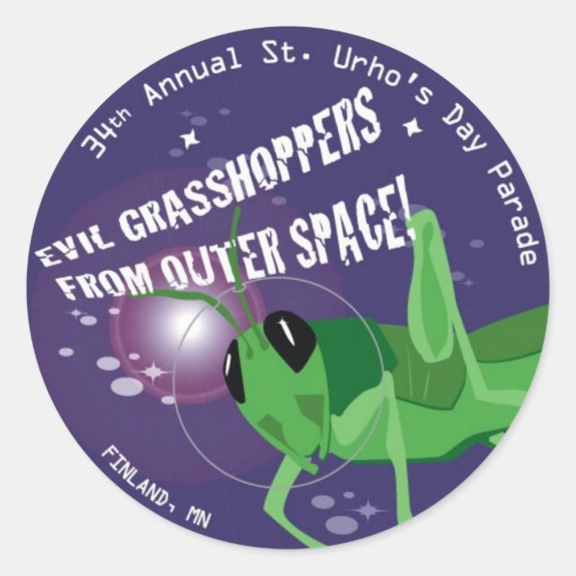 Adesivo rua de 2009. Dia de Urho (Frente)