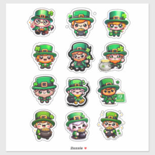 Adesivo Rua de Kawaii Leprechaun, fofa