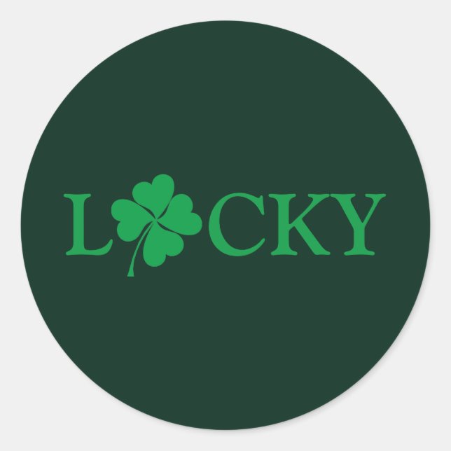 Adesivo Rua de Shamrock, Lucky Green Clover. (Frente)