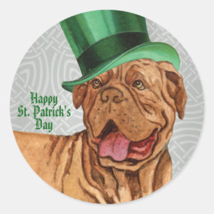 Adesivo Rua, dia de Patrick, Dogue de Bordeaux, Ronda Clá