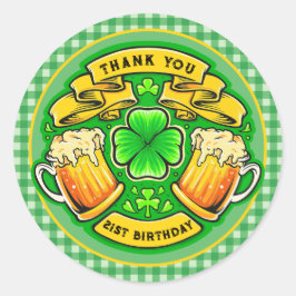 Adesivo Rua do dia de Patrick Shamrock aniversário de 21 a