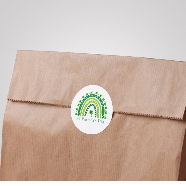 Adesivo Rua Elegante, festa do dia de Patrick (Elegant St. Patrick's Day Party Classic Round Sticker)