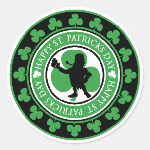 Adesivo Rua Feliz, Leprechaun Shamrocks no Dia de Patrick