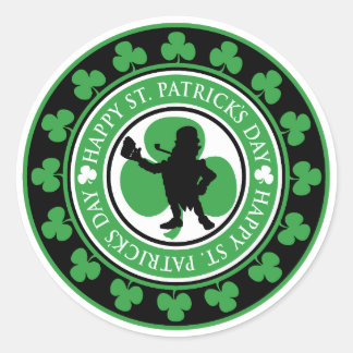 Adesivo Rua Feliz, Leprechaun Shamrocks no Dia de Patrick