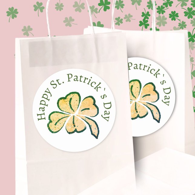 Adesivo Rua Feliz, o Shamrock do Dia de Patrick. (Criador carregado)