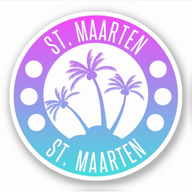 Adesivo Rua. Gradiente Azul Maarten Sint Martin (Frente)