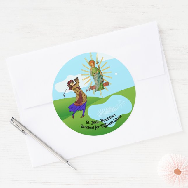 Adesivo Rua Jude Thaddeus & Intrepid Mulher Golfer (Envelope)
