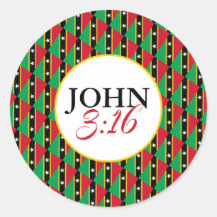 Adesivo RUA KITTS NEVIS Deus Tão Amado O Mundo John 3:16