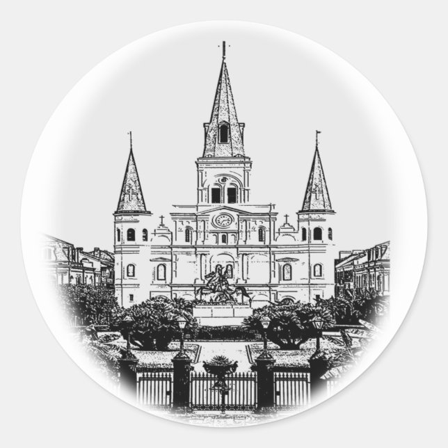 Adesivo Rua Louis Catedral Jackson Square New Orleans (Frente)