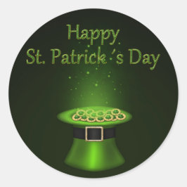Adesivo Rua, moedas de chapéu do dia do Patrick,