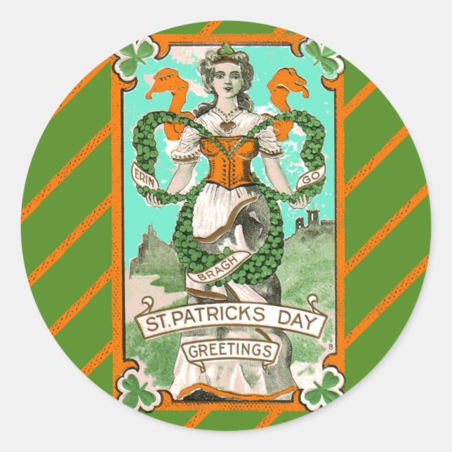 Adesivo Rua, punhetas do dia de Patrick com o lago irlandê (Frente)