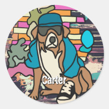 Rua Retro Cachorro, Boné e tênis | Engraçado