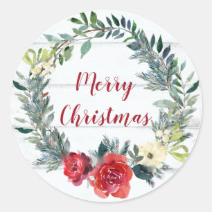 Adesivo Rua Rustic Felry Christmas Watercolor