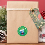 Adesivo Rua Sésamo | Grover Merry Christmas Gift Tag<br><div class="desc">Adicione este adesivo do Sesame Street Pals a qualquer presente de Feriado.</div>