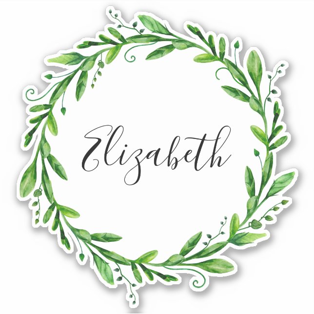 Adesivo Rua verde de aquarela. Nome botânico de Verão (Frente)