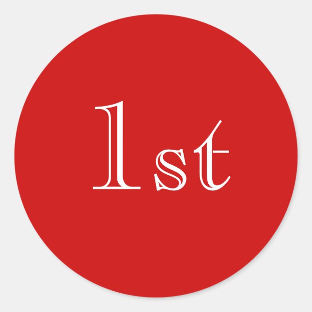 Adesivo rua. Vermelho e Branco. Belo design simples. Perso (Frente)