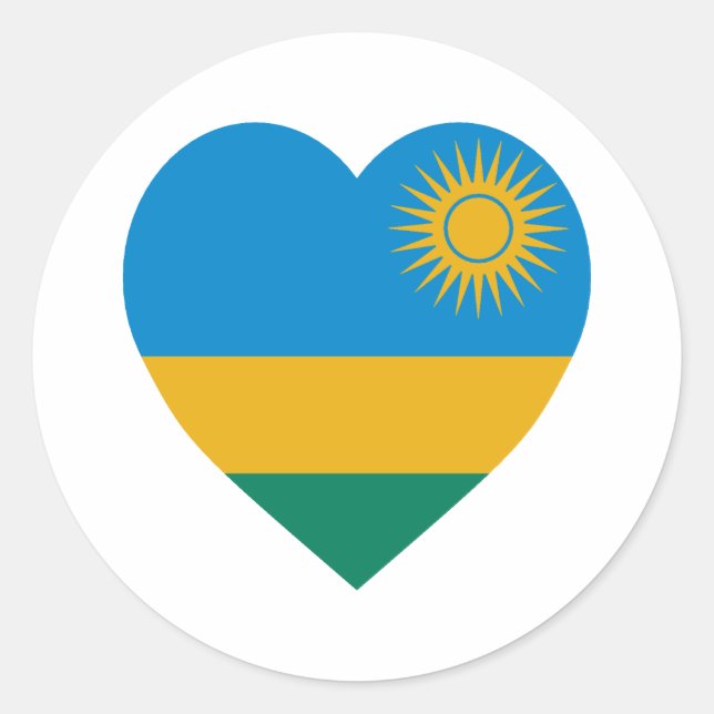Adesivo Ruanda Flag Heart (Frente)